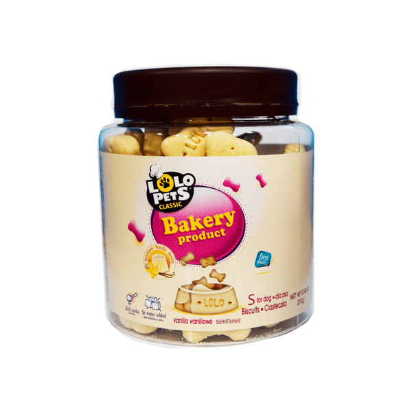 Lolo Pets Bakery Biscuits Dogs Bone Shaped Vanilla M Jar 210g