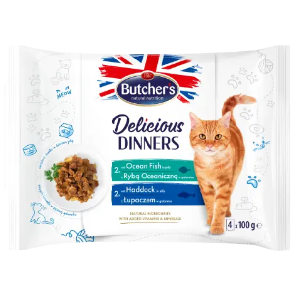 BUTCHER'S DD CAT POUCH 4X100G OCEANF/HAD