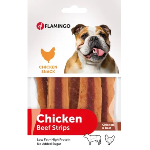 Flamingo Chicken and Beef Strips, 85g