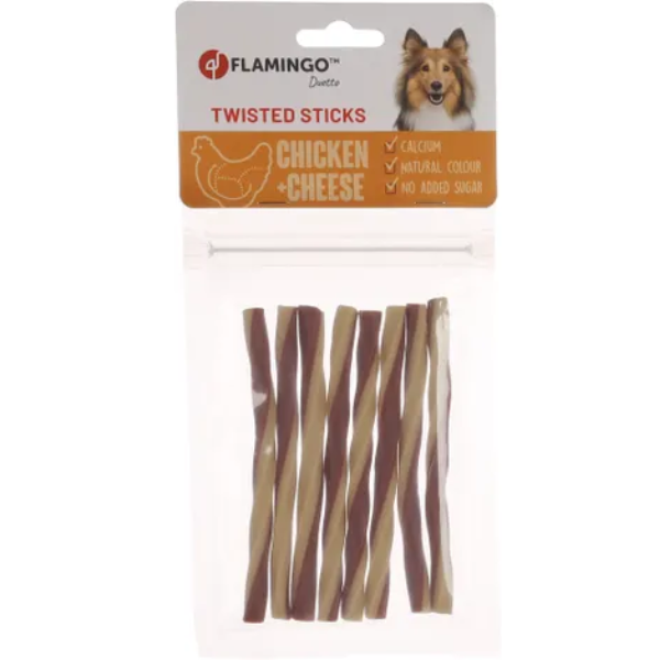 Flamingo Duetto Twisted Sticks Chicken n Cheese, 85g