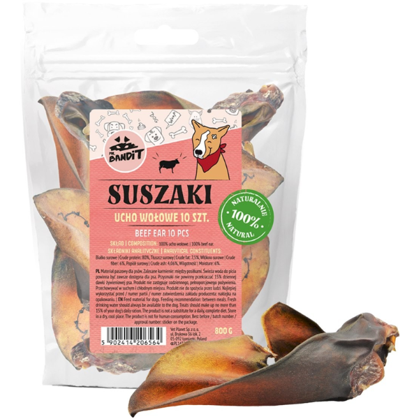 Mr Bandit Beef Ear, 800g
