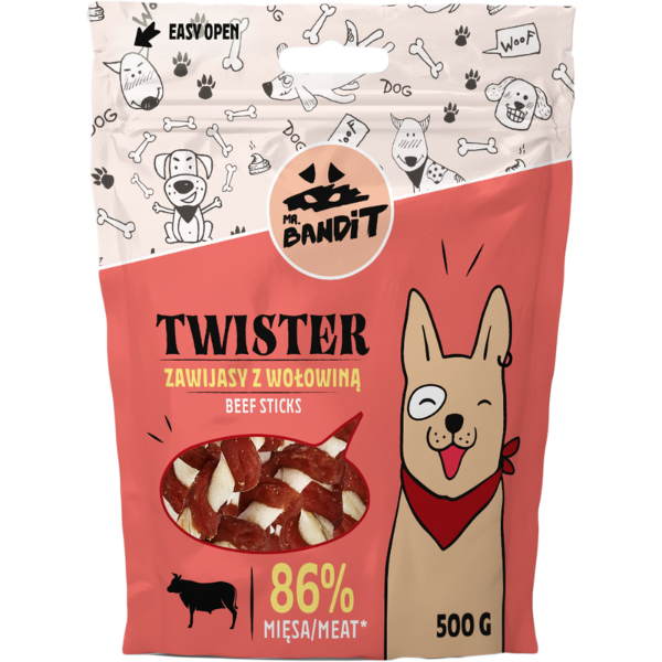 Mr Bandit Beef Twister Sticks, 500g