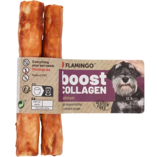 Flamingo Boost Stick Collagen and Salmon, 12.5cm