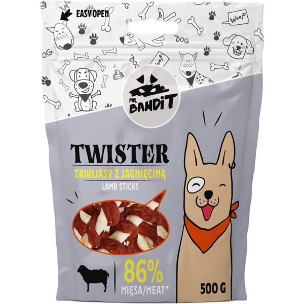 Mr Bandit Twister Lamb Sticks, 500g