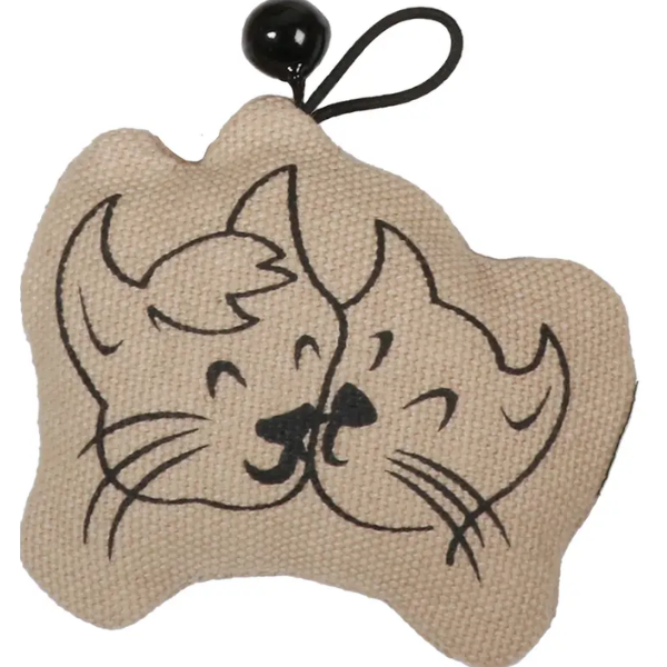 HAPPY CATS TOY W/BELL BEIGE