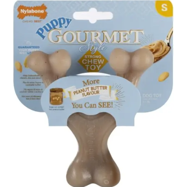 NYLABONE PUPPY GOURMET WISHBONE PEANUT BUTTER S