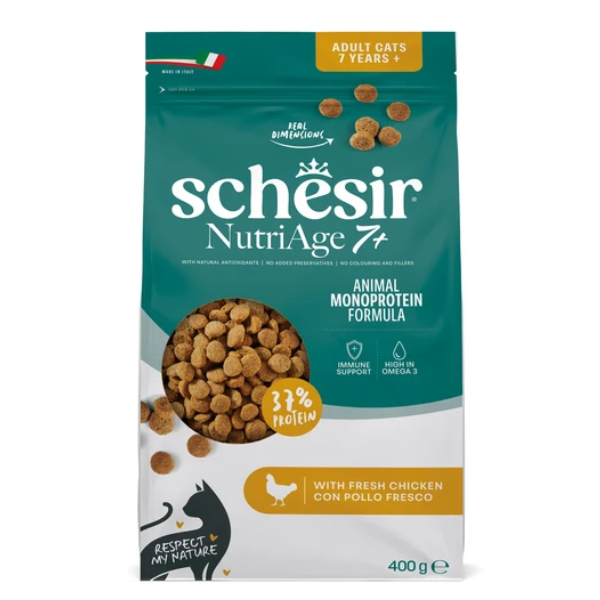 Schesir Nutriage 7+ Monoprotein Chicken Dry Cat Food 400g