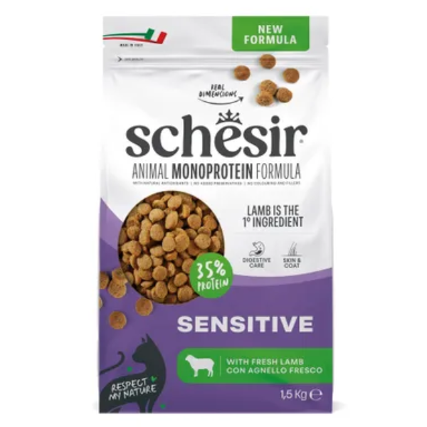 Schesir Sensitive Monoprotein Lamb Dry Cat Food
