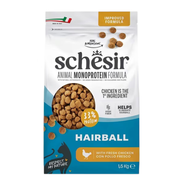 Schesir Hairball Monoprotein Chicken Dry Cat Food