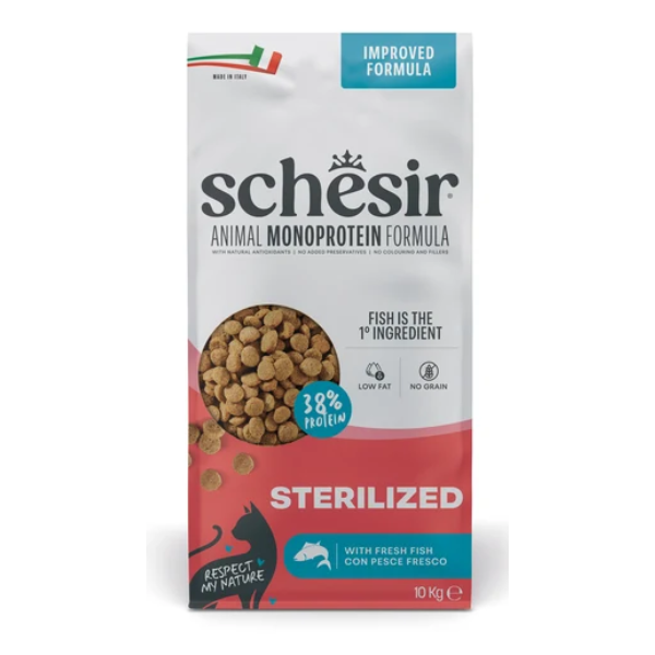 Schesir Sterilised Monoprotein Fish Dry Cat Food