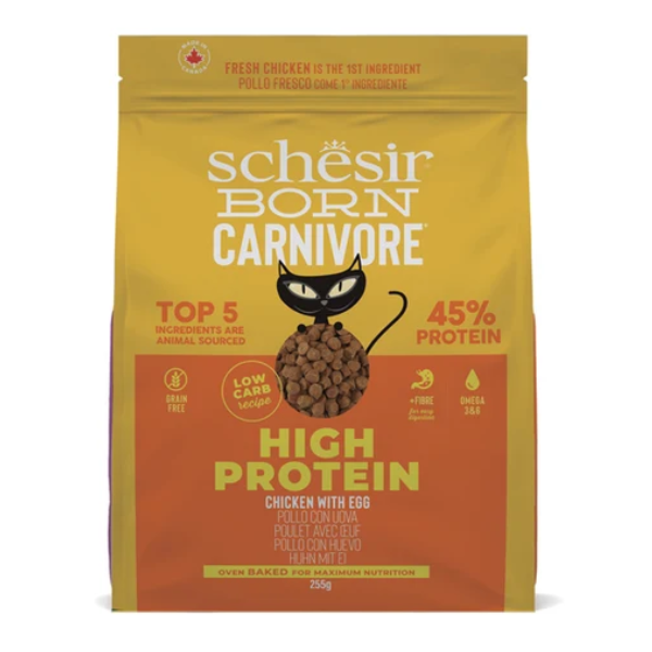 Schesir Born Carnivore Adult Chicken & Egg Dry Cat Food 255g