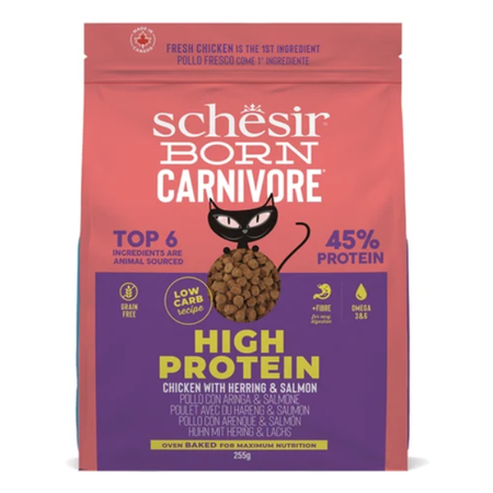 Schesir Born Carnivore Herring & Salmon Dry Cat Food 255g
