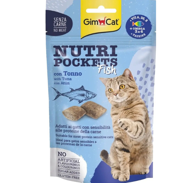 GIMCAT NUTRIPOCKETS FISH W/TUNA 60G