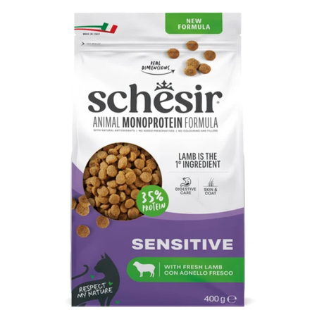 Schesir Sensitive Monoprotein Lamb Dry Cat Food 400g