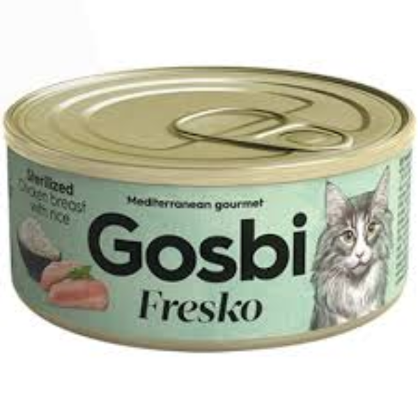 Gosbi FRESKO CAT STERILIZED CHICKEN BREAST WITH RICE, 70G
