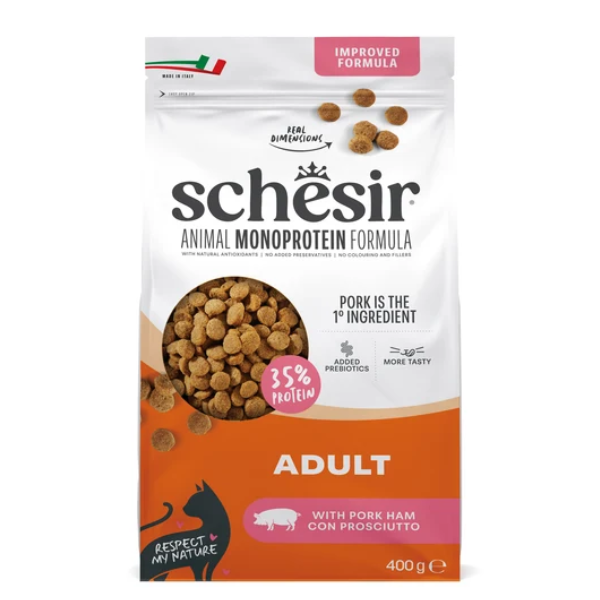 Schesir Adult Monoprotein Ham Dry Cat Food 400g