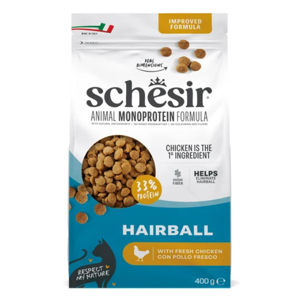 Schesir Hairball Monoprotein Chicken Dry Cat Food 400g
