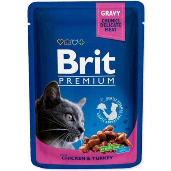 BRIT-P CAT POUCHES CHICKEN & TURKEY 100G