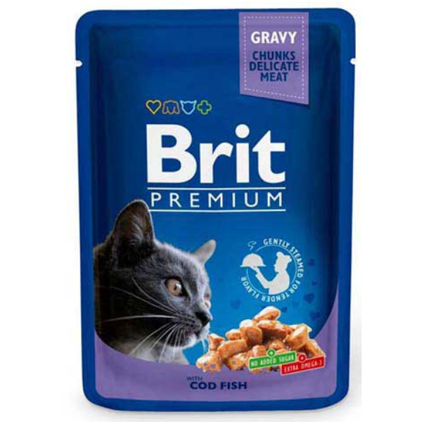 BRIT-P CAT POUCHES COD 100G