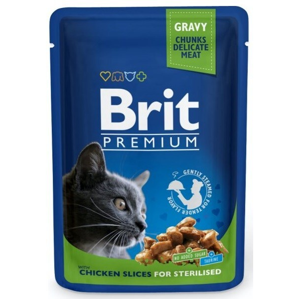 BRIT-P CAT POUCHES STERILISED 100G