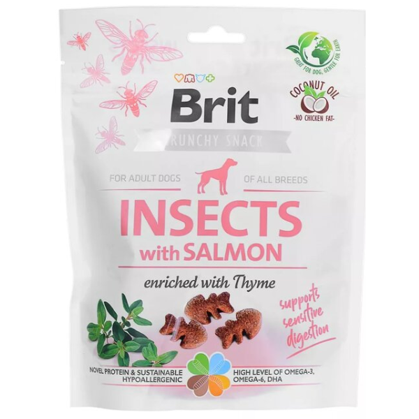 Brit Crunchy Snack – Insects with Salmon (Adult Dogs)