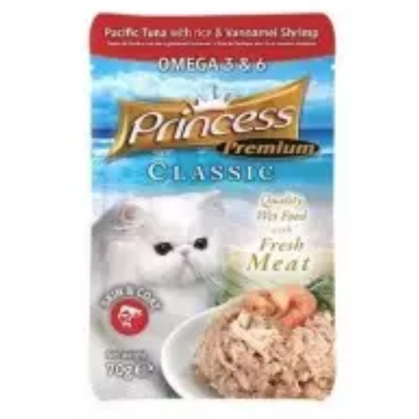 PRINCESS POUCH  PAC TUNA/VANNAMEI - OM3/6, 70G