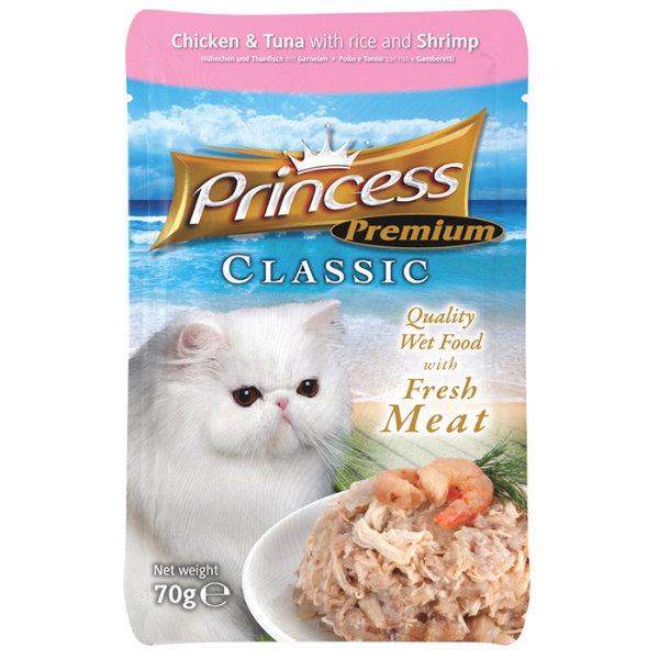 PRINCESS POUCH TUNA/CHICK/SHR PINK 70G