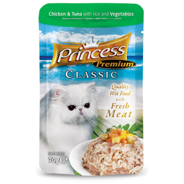 PRINCESS POUCH TUNA/CHIC/VEG GREEN, 70G
