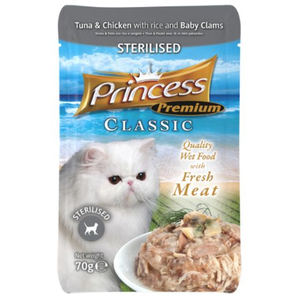 PRINCESS POUCH TUNA/CHICK/BCLAM - STER, 70G