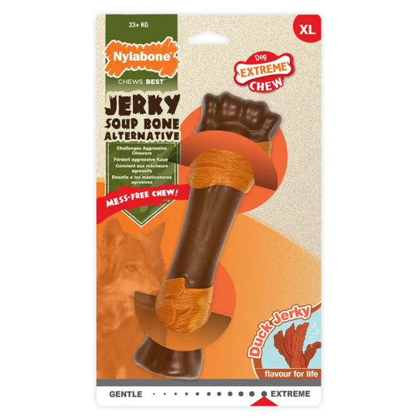 NYLABONE EXTREME CHEW DUCK JERKY SOUP BONE XL