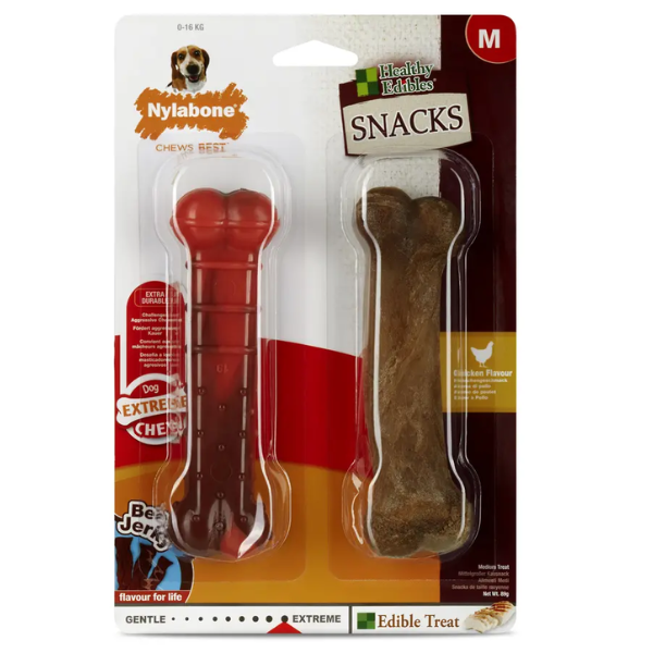 NYLABONE EXTREME CHEW AND SNACK MEDIUM