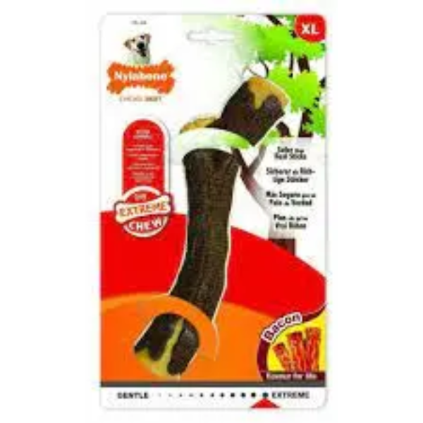 NYLABONE EXTREME CHEW WOODEN STICK BACON XLARGE