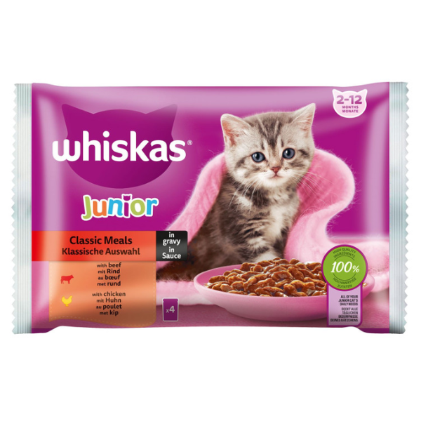 WHISKAS JUNIOR/ POUCH CLASSIC SELECTION (4X85G)