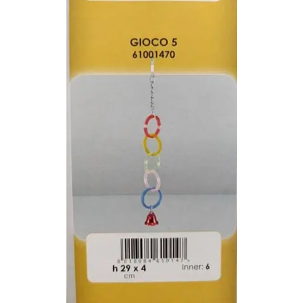 BIRD TOY 5 RINGS W/BELL 61001470 29x4cm