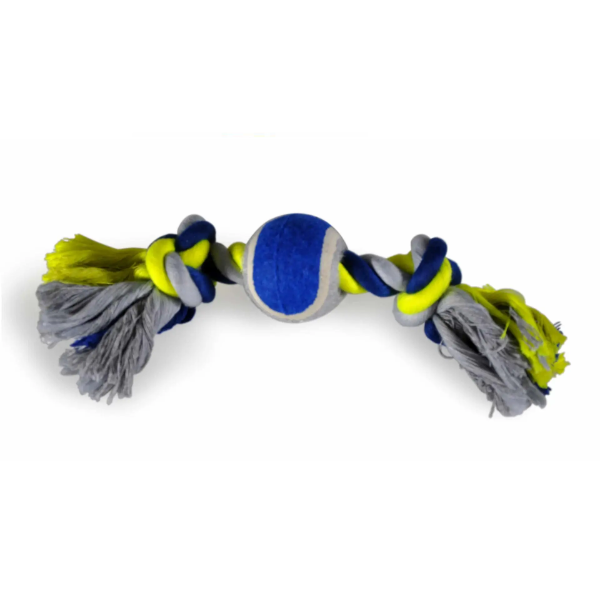 TENNIS BALL W/COTTON ROPE