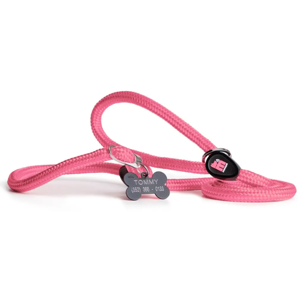 NO PULL LEASH PINK NYLON 12MM - MEDIUM