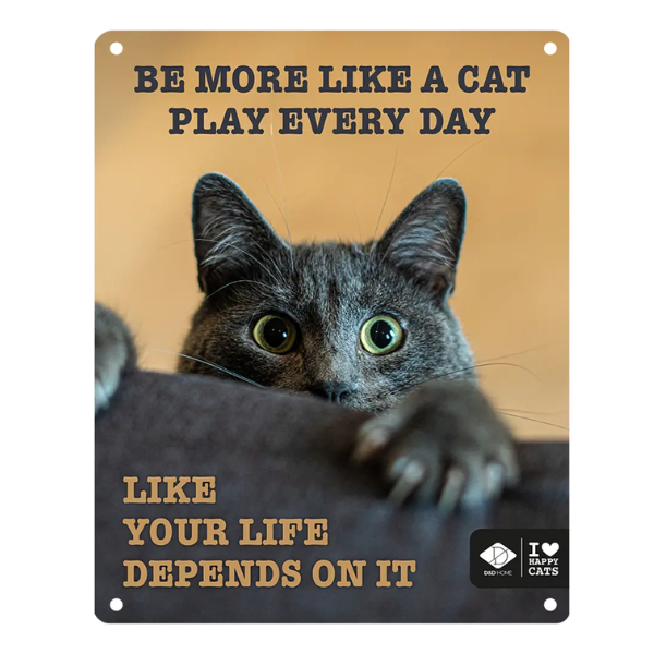 I LOVE HAPPY CATS SIGN 'PLAY EVERY DAY'