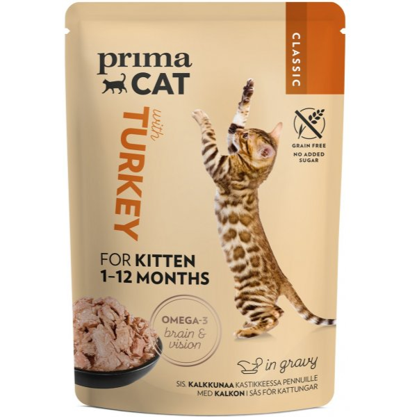 PRIMA CAT GRAIN FREE CLASSIC TURKEY IN GRAVY FOR KITTEN - 85G