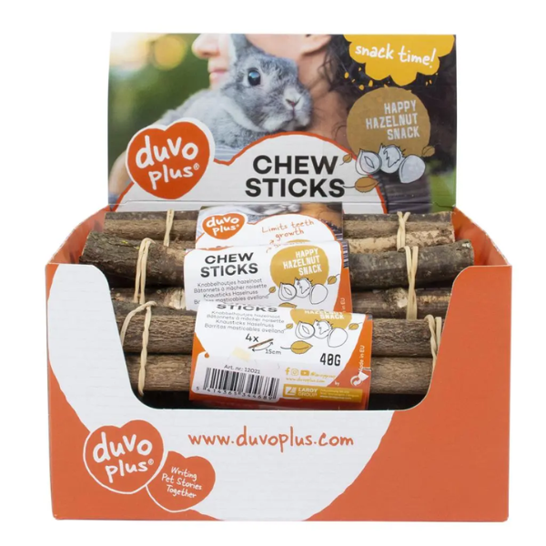 DUVO CHEW STICKS HAZELNUT 4PCS