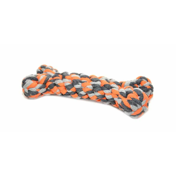 DUVO DOGTUG TOY KNOTTED BONE 14CM ORANGE