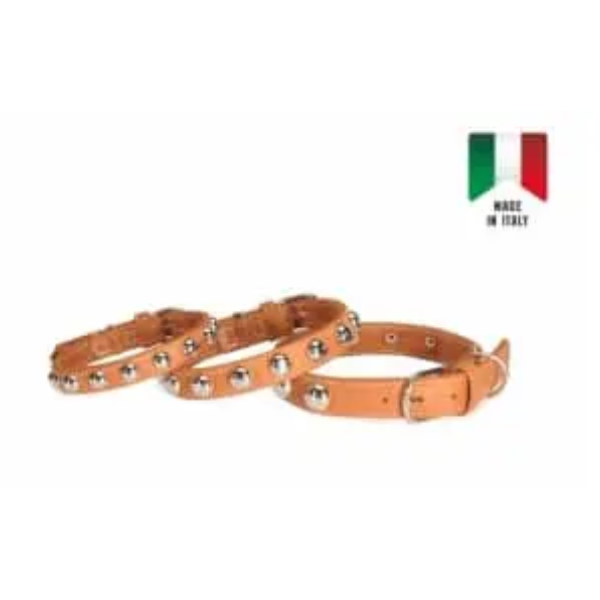 BROWN COLLAR W/STUDS 25X550MM