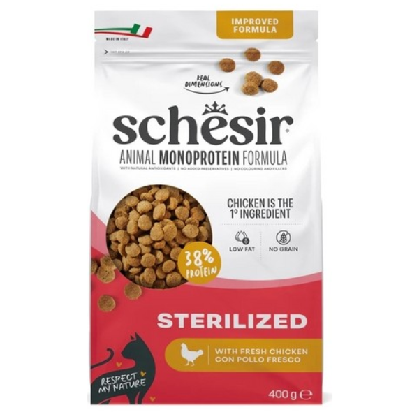 Schesir Sterilised Monoprotein Chicken Dry Cat Food 1.5kg