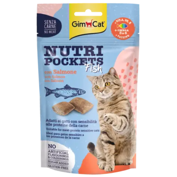 GIMCAT NUTRIPOCKETS FISH W/SALMON 60G