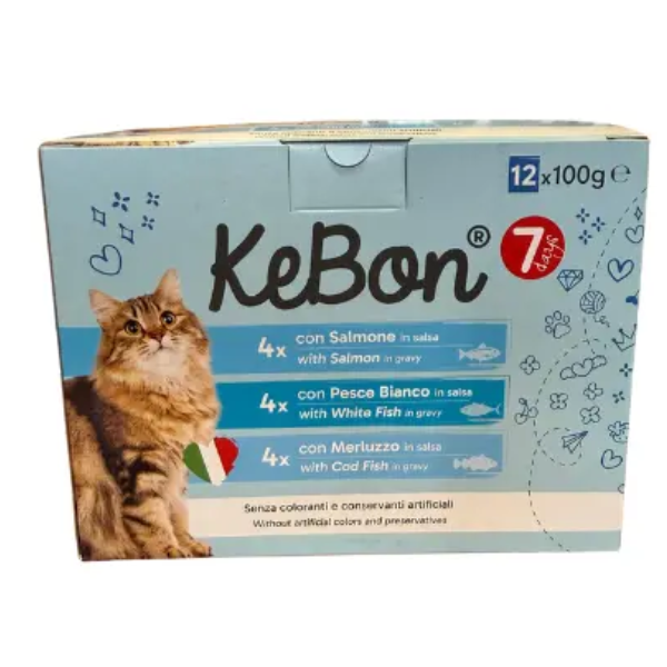 KEBON 12 POUCHES X 100G FISH