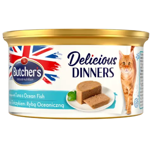 BUTCHER'S DELICIOUS DINNERS TUNA AND OCEAN FISH MOUSSE 85G