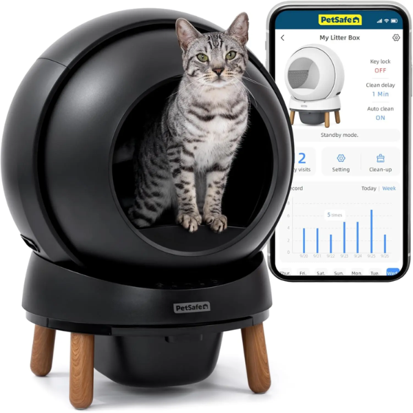 PetSafe ZAL10-18298 SmartSpin Self-Cleaning Litter Box - Black