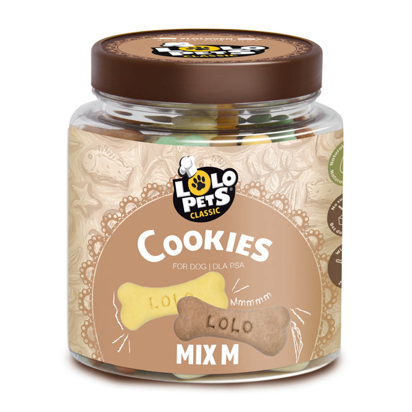 Lolo Pets Bakery Biscuits Dogs Bone Shaped Mix M Jar 210g