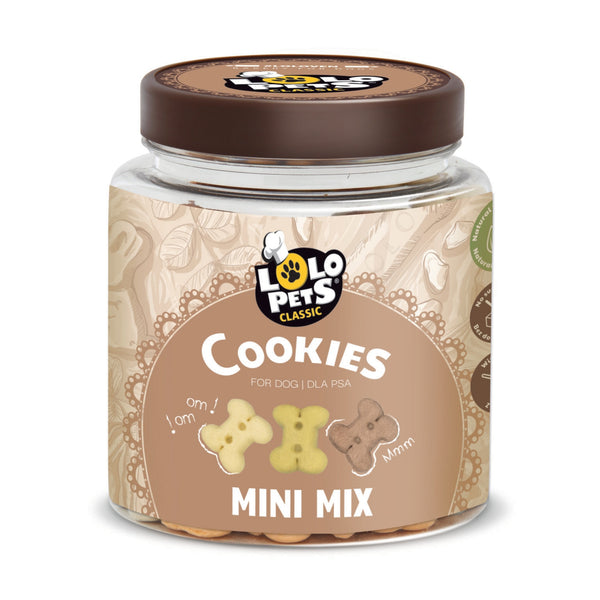 Lolo Pets Bakery Biscuits Dogs Bone Shaped Mix Mini Jar 300g