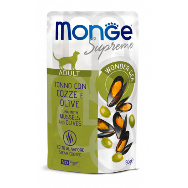 Monge Adult Supreme Tuna with Mussels & Olives 80g