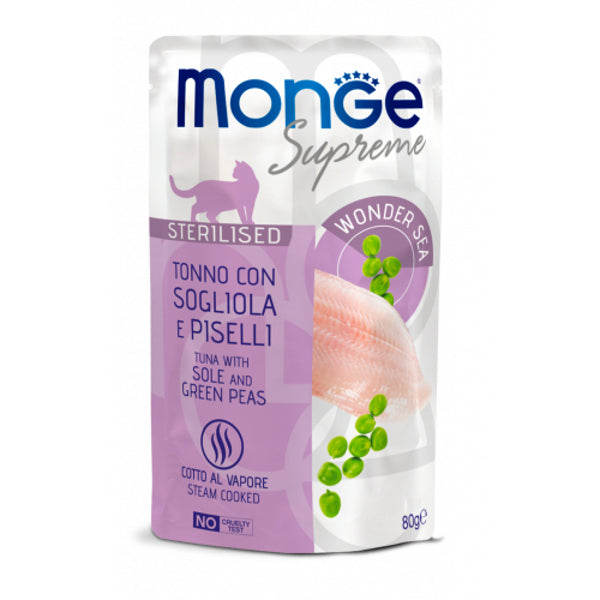 Monge Sterilised Supreme Tuna with Sole & Peas 80g